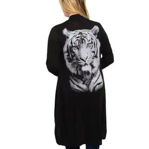 Long Sleeve Tiger Print Cardigan